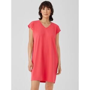 Eileen Fisher Watermelon Jersey V-Neck Dress